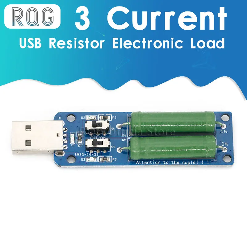 USB Resistor Electronic Load w/Switch Adjustable 3 Current 5V Resistance Tester