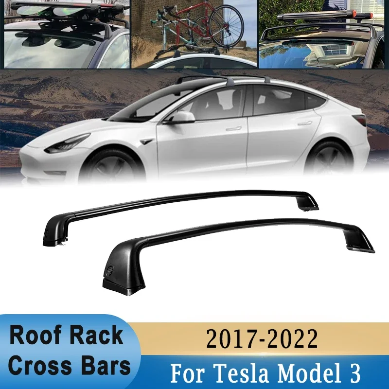 

Roof Rack Cross Bars For Tesla Model 3 2017-2022 Aluminum Roof Top for Canoe Kayak Luggage Carrier Rack Holder 165lbs Load