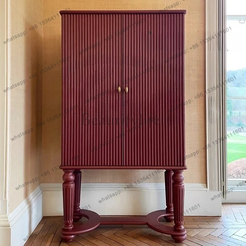 

LXFrench solid wood dining side cabinet, restaurant storage cabinet, American retro bookcase, wine cabinet against the wallsss