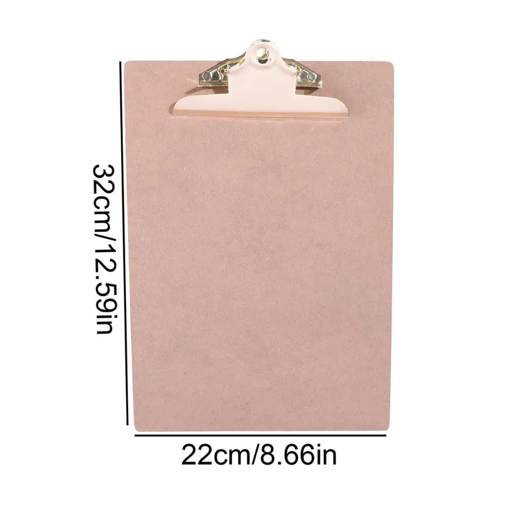3 Sizes Wood Color Folder Portable Stationery Supplies Wood Clipboard Golden Metal Clip Notes Ticket Holder Office School view 5