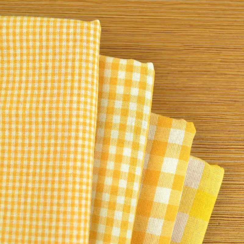 Square Patchwork Needlework DIY Handmade Sewing Mixed Style Floral Print Cotton Fabric Cloth Material Accessory yellow