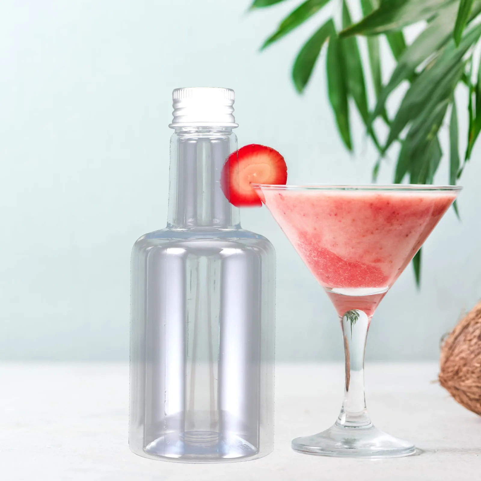 

10pcs Portable Plastic Beverage Bottles With Lids Reusable Clear Juice Containers For Outdoor Household Daily Use
