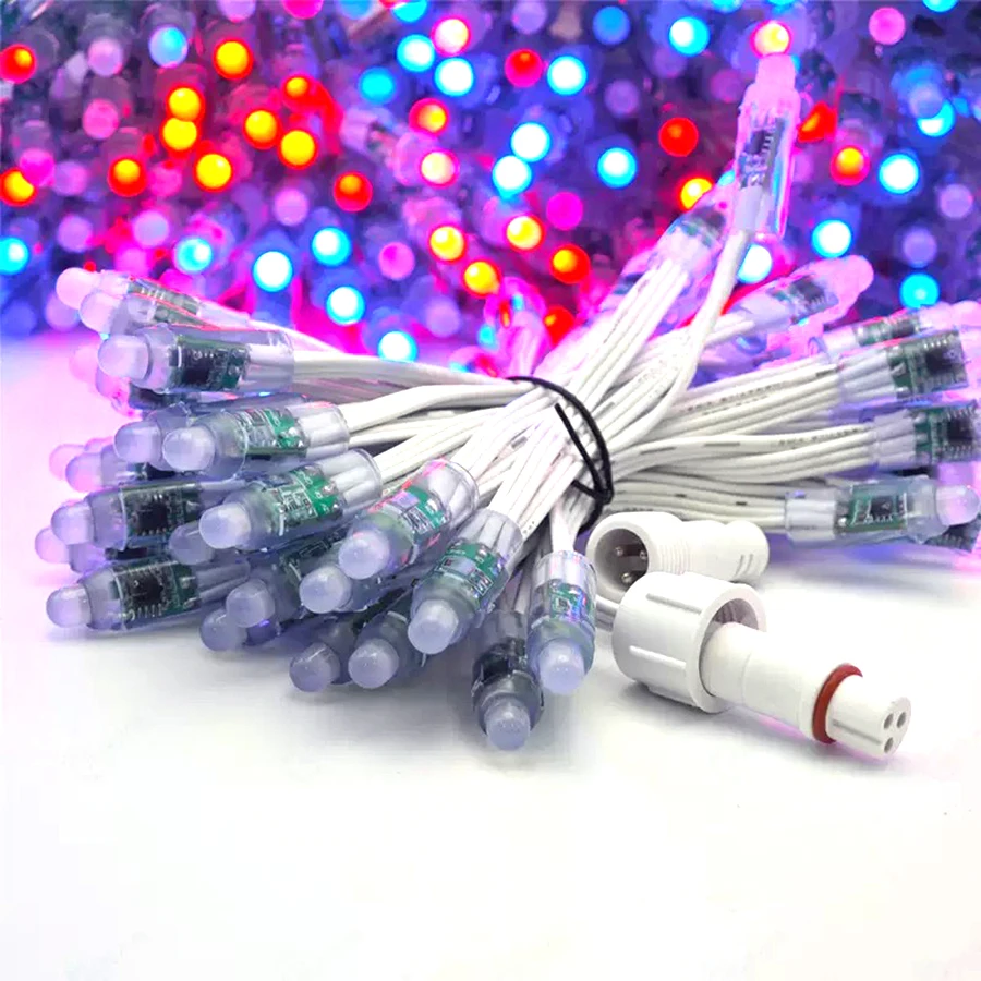 

500 шт., 5 В постоянного тока, светодиодный пиксель, модуль ws2811, 2811, светодиодная точка, IP68, 12 В, 12 мм, полноцветная струна 50 светодиодов с водонепроницаемым соединительным терминалом