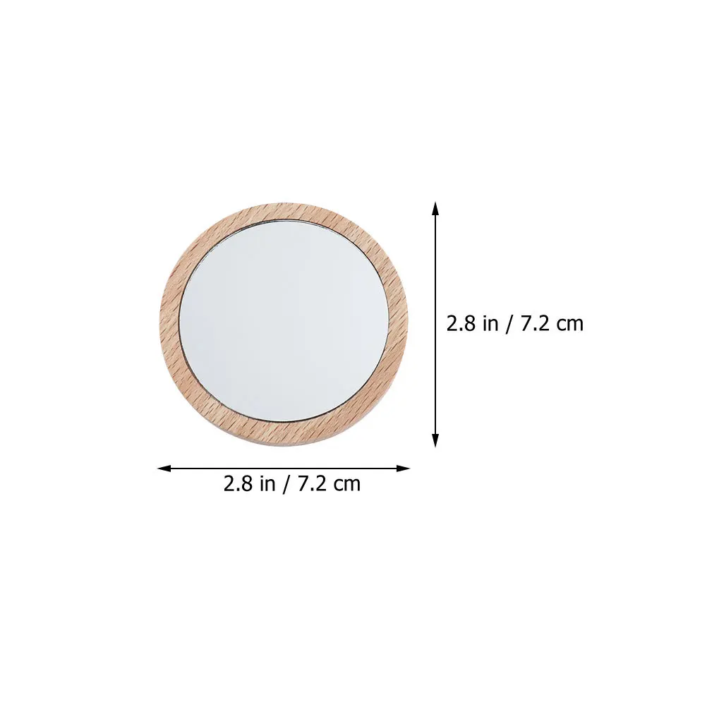 กระจกแต่งหน้า 3 ชิ้นกรอบไม้ขนาดเล็กกระจกมือถือแบบพกพาขนาดพกพาสำหรับผู้หญิงสุภาพสตรี