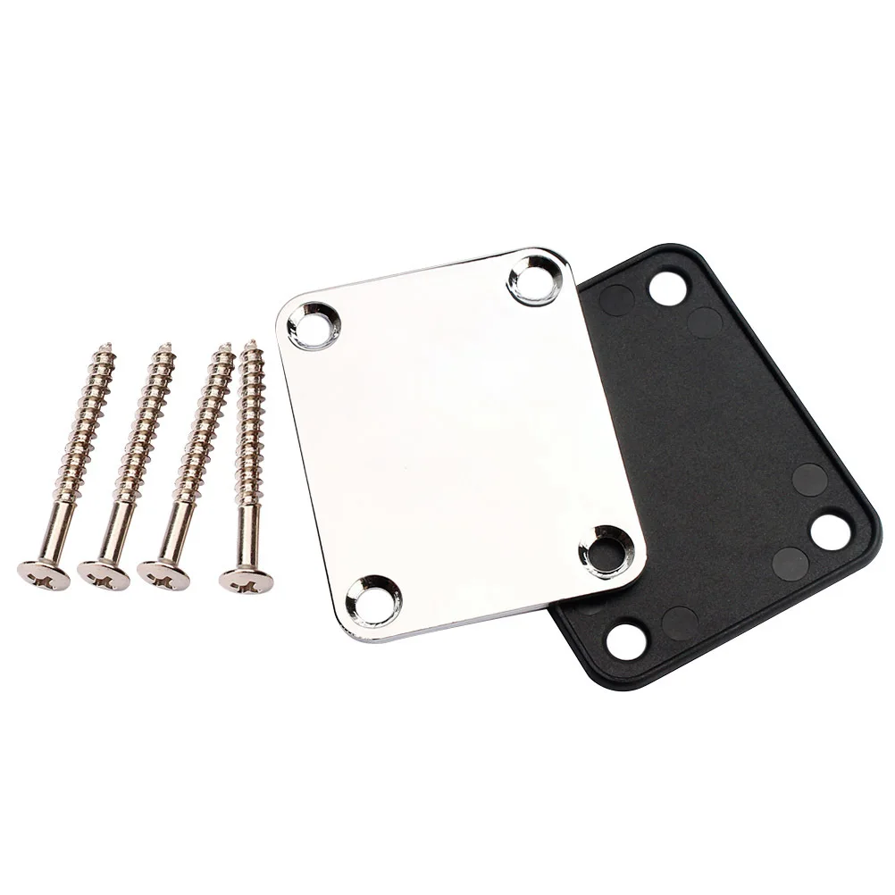 

Chrome Neck Plate For Electric Guitar Replacement Heavy Duty Metal Guitar Neck Connecting Board Silver Accessory
