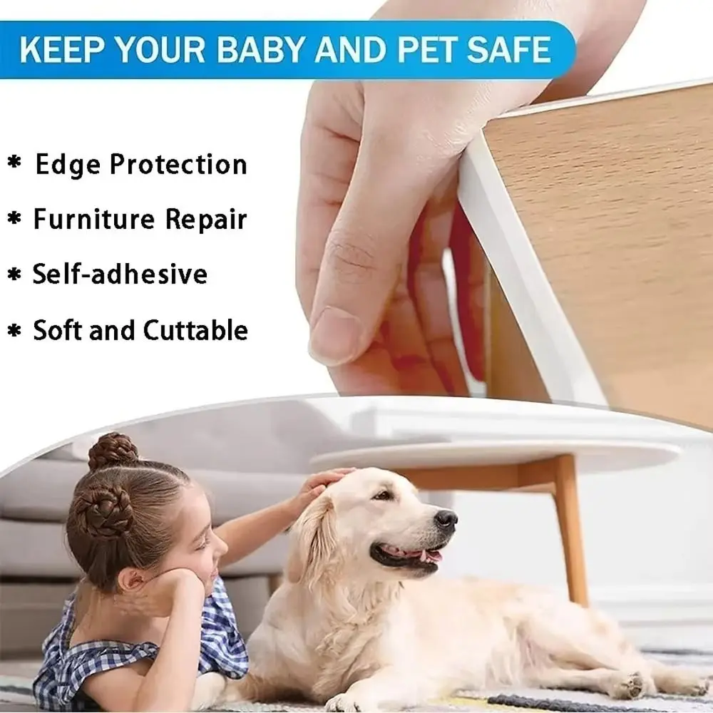 Nueva cinta de bandas de borde en forma de U, goma TPE, Protector de bordes de 2M, cinta autoadhesiva decorativa para armario