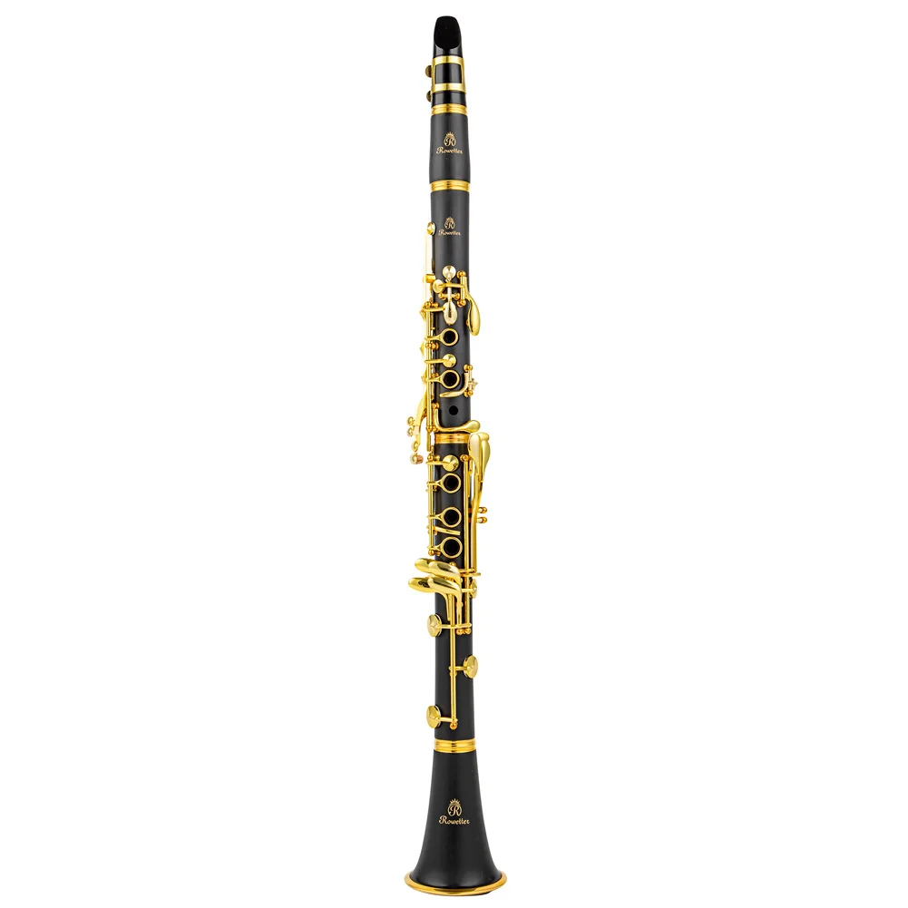 Rowtter Bb Clarinet Lacquer Gold 17 Keys Sib Klarnet Black Clarinete RCL-700NQ