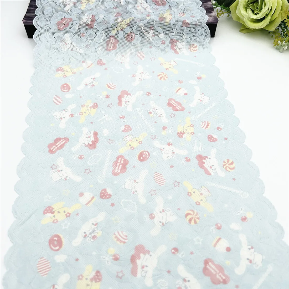 3y/lot Width 22.50cm Baby Blue Elastic Stretch Lace Trim Skirt Hem Underwear Sewing Craft DIY Apparel Fabric Lace For Dress