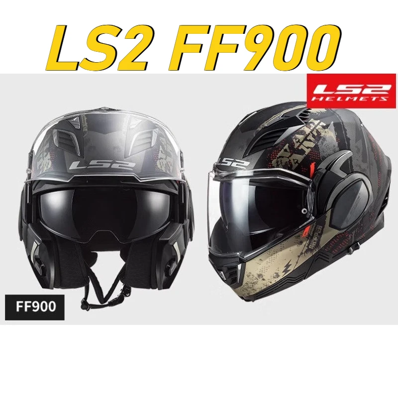 LS2 FF900 Modular Flip Back Motorcycle Helmet Dual Lens Anti Fog Anti UV ECE DOT Certified Adult Men Women Touring All Season