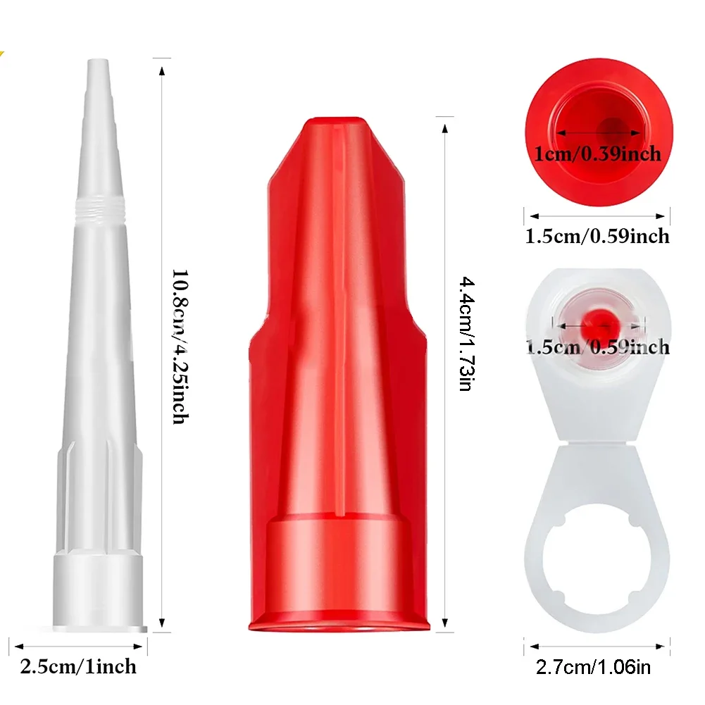 Imagem -06 - Silicone Caulking Tube Nozzle Cap Pontas de Substituição Spare Silicone Sealant Calafetagem Bicos Ferramentas de Construção