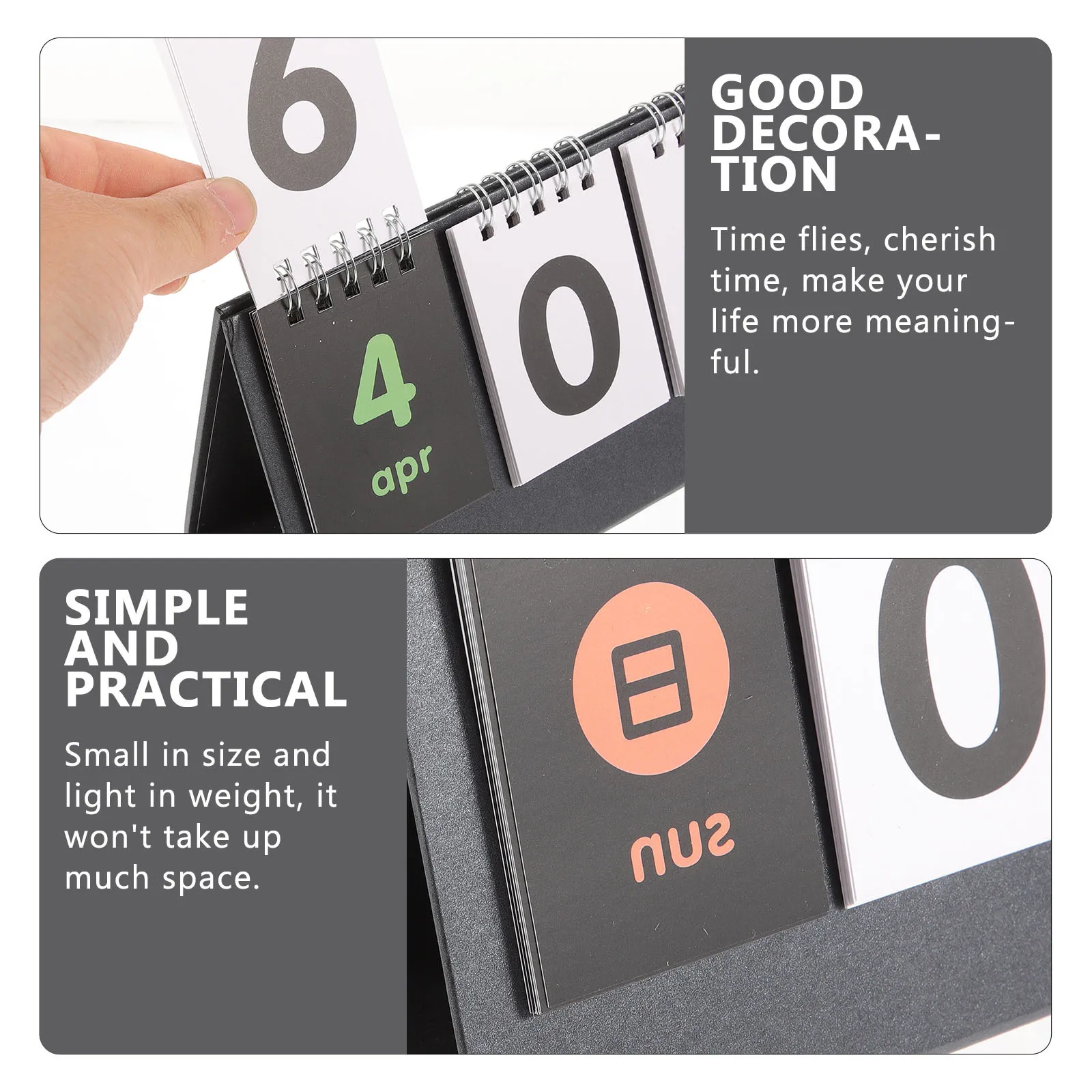 2 قطعة تقويم العد التنازلي سلس قوي سطح المكتب زخرفة خفيفة الوزن الجدول التقويم لتنظيم جدول الأعمال اليومي استخدام المكتب المنزلي #2