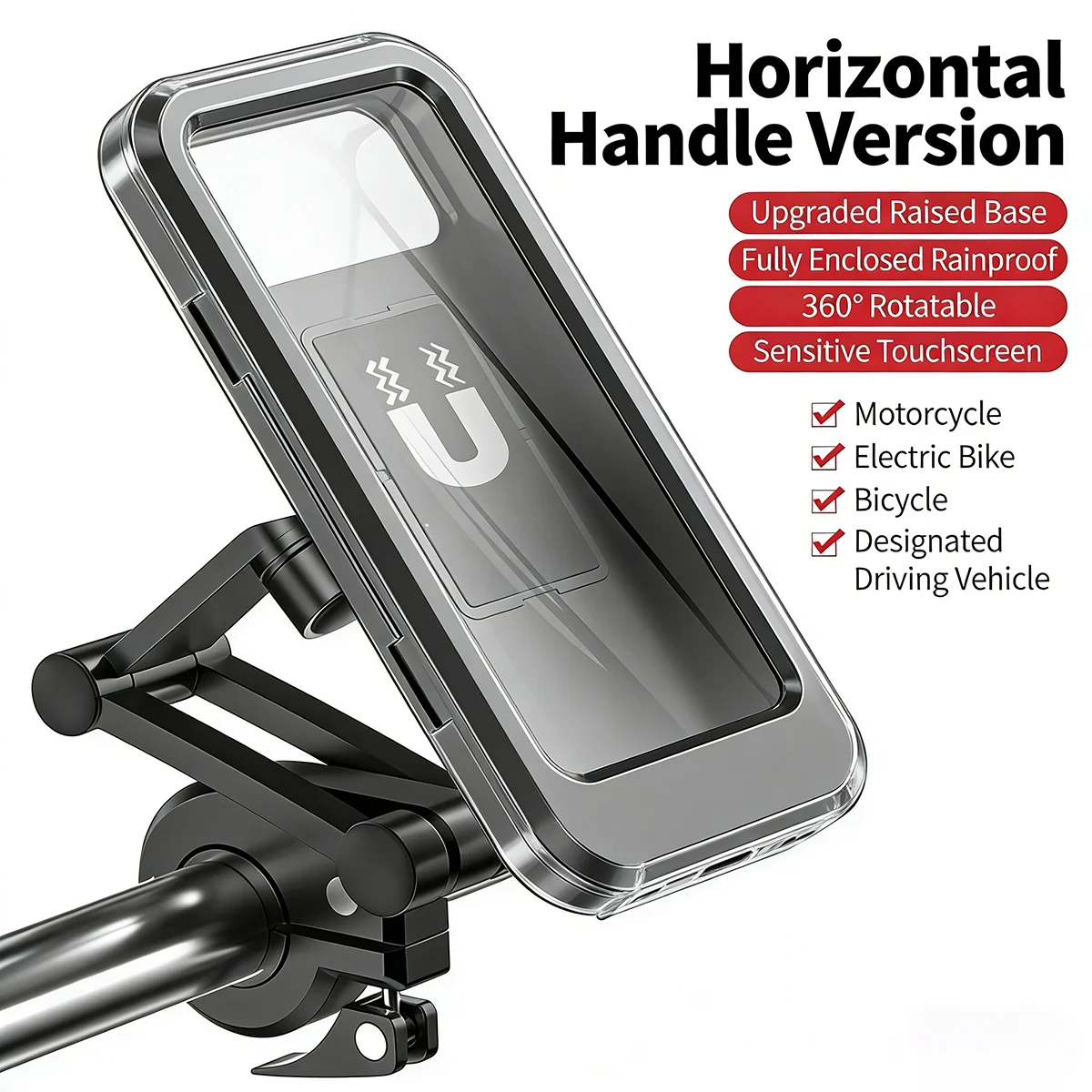 

Waterproof Motorcycle Bike Mobile Phone Holder Support Universal Bicycle GPS Adjustable Bike Holder for 4.7-6.8" Mobile Phone