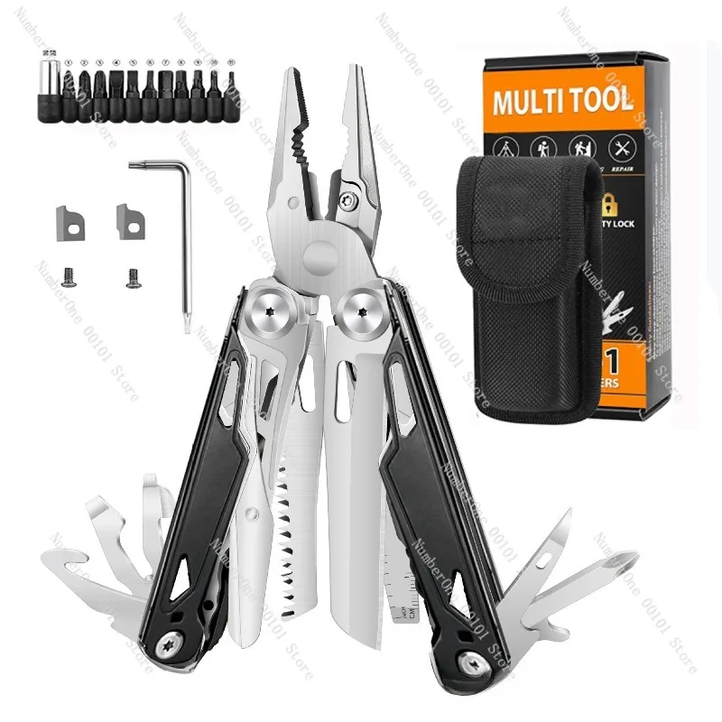 Heavy Duty 28 in 1 Outdoor Multi Tool Pliers Full Steel Folding Pocket Tool EDC Camping Survival Gear Portable Hand Repair Kit