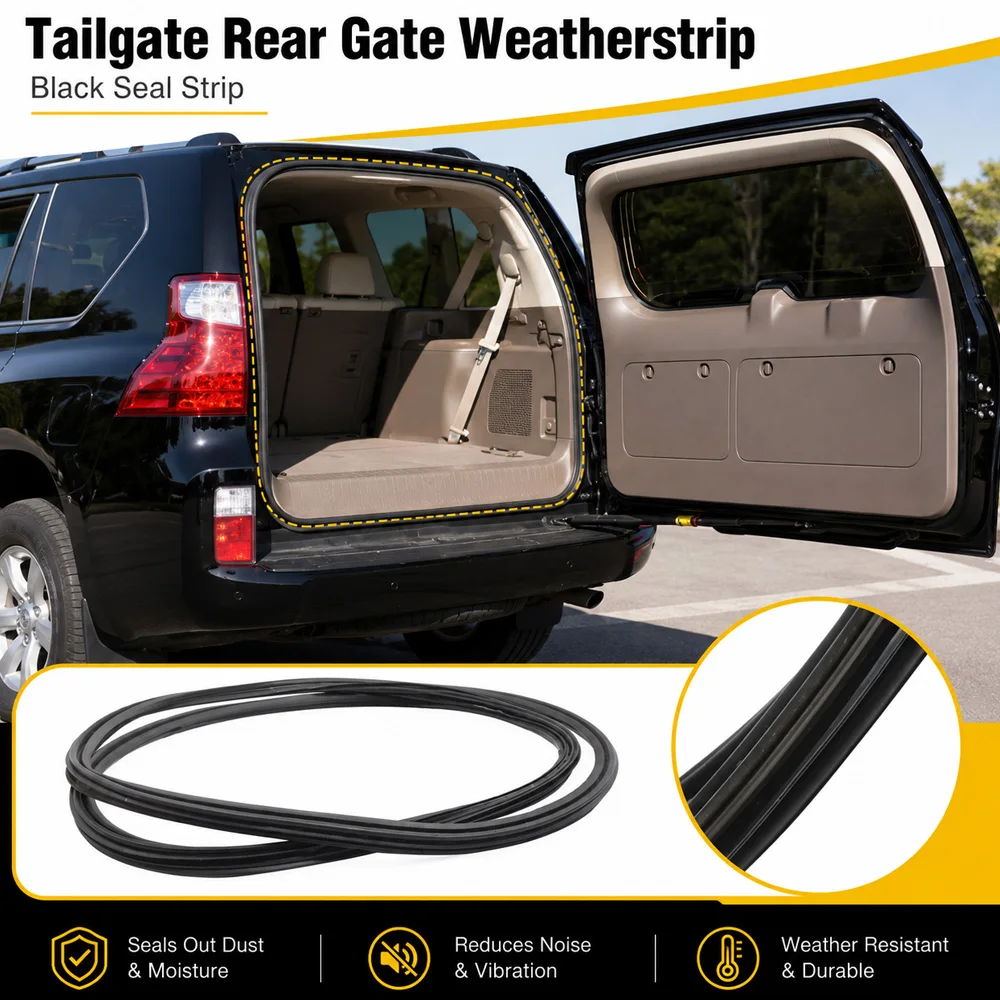 Rubber Black Car Rear Trunk Tailgate Seal Strip for Lexus GX 460 Toyota Land Cruiser Prado 2010-2023 67881-60141 67881-60140