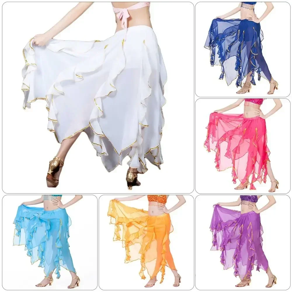 

Belly Dance Accessories Chiffon Sun Skirt Tassels Spanish Skirt Belly Dance Skirt Dancing Show Costumes