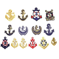 50pcs/Lot Vintage Embroidery Patch Sailor Gold Silver Anchor Voyage Pirate Clothing Decoration Accessory Craft Diy Applique