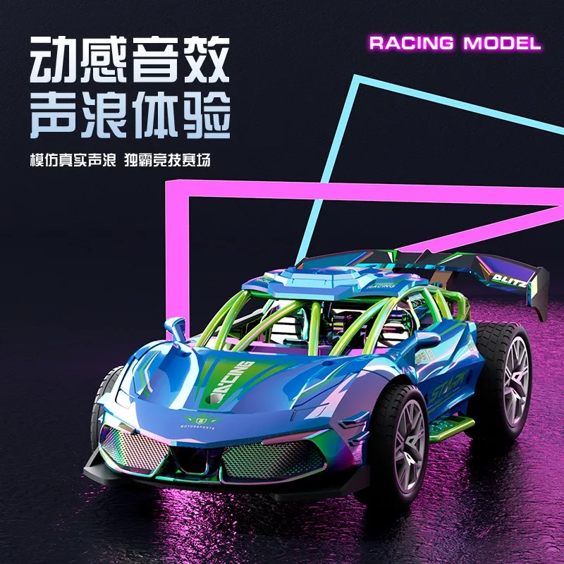 diecast racing car model alloy sports vehicle toy with engine sound drift practical gift for hobby collection desktop display - view 3