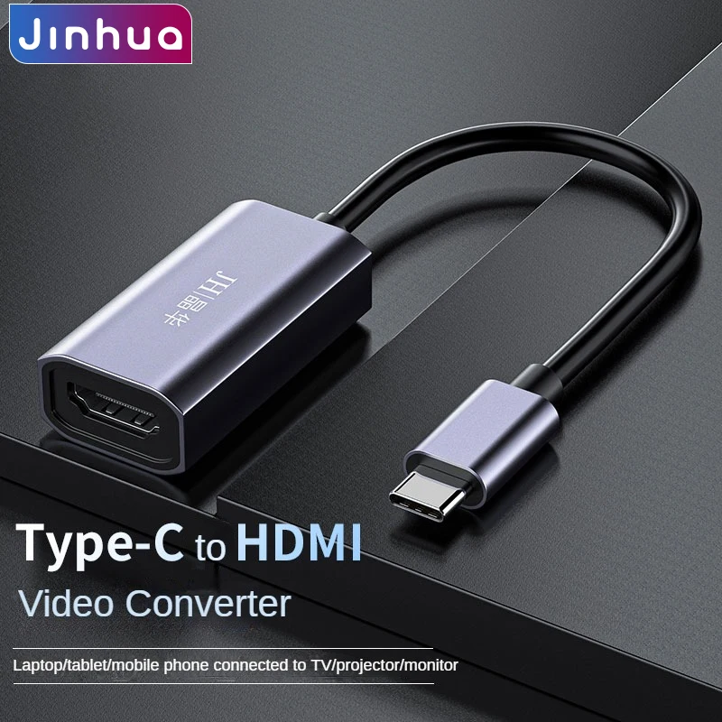 4K@30Hz Type-C to HDMI Adapter USB-C to HDMI Converter for Laptop Phone Tablet to TV Monitor Projector