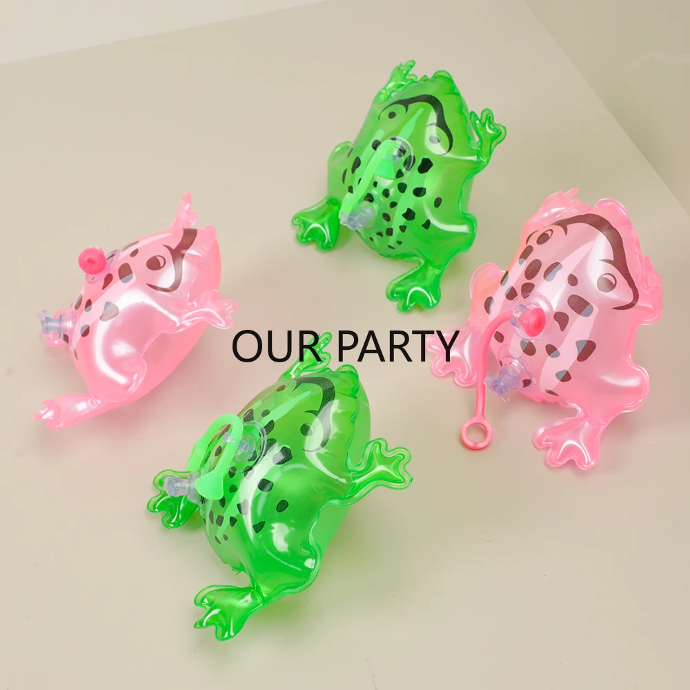 10Pcs Funny Mini Inflatable Frog Balloon Bath Toys for Kids Birthday Baby Shower Party Favors Pinata Fillers Kindergarten Gifts