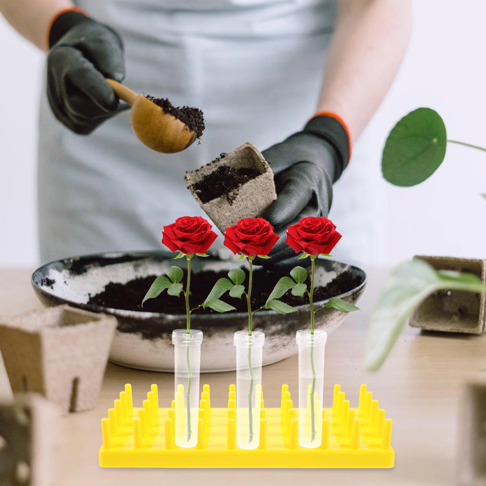 

Flower Water Pipe Holder Pot Stands Base Glass Desktop Planter Propagation Station Vase Succulent Arrangement Tube Holders