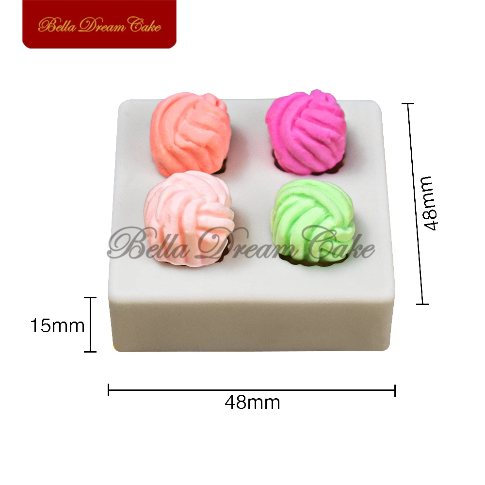 ​3D Mini Knitted Yarn Ball Silicone Mold Fondant Chocolate Mould Cake Decorating Tools DIY Clay Plaster Model Kitchen Bakeware