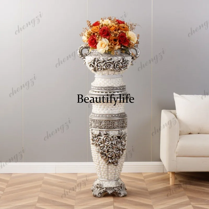 A95 shopping mall home bead fiberglass floor-to-ceiling Roman column flower ware dried flower arrangement ornament decoration