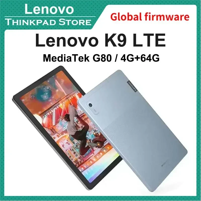 Global firmware Lenovo Tab M9 (9″ MTK) Pad K9 MediaTek Helio G80 Tablet 9-inch Portable 4G+64G Android Arctic Grey LTE 4GB 64GB