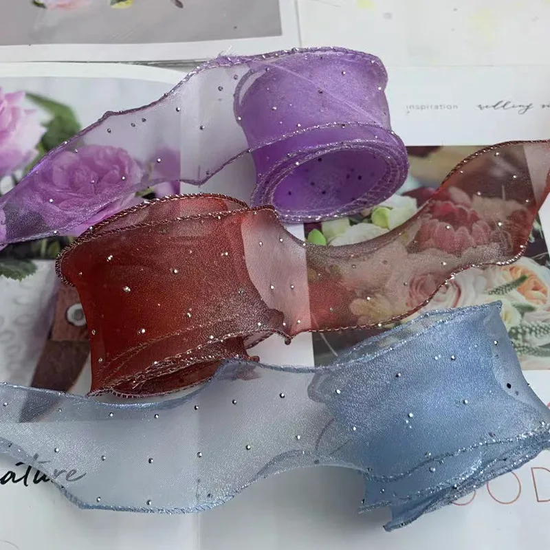 Bow Making Ribbon Shiny Fishtail Yarn Ribbon Diy Sewing Ribbon Colorful For Gift Packaging Party Decorations Clothing