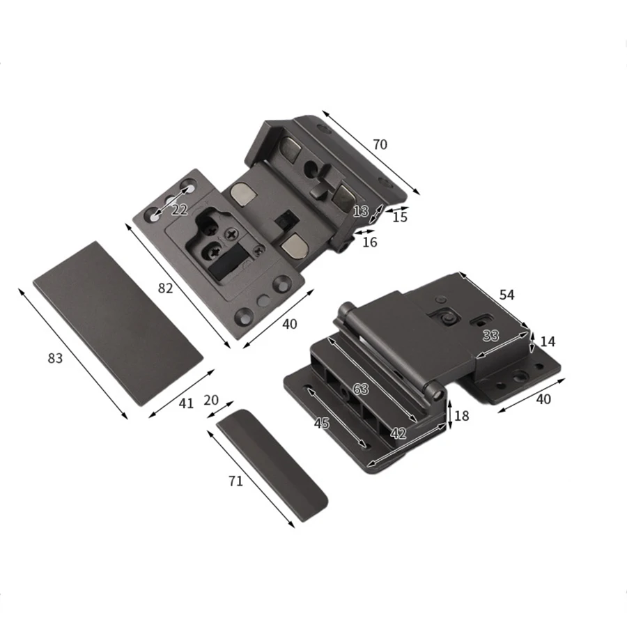 1PC Folding Door Hardware Accessories No Lower Track Fully Open Cabinet Door Slide Rail Track Hinge 260 Degree Large Angle