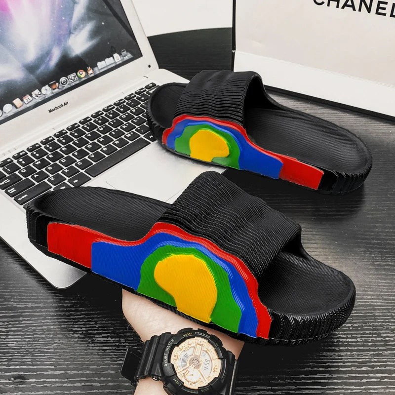 Men and women flip-flops soft home slippers for couples summer indoor non-slip bathroom slippers beach sandals flat shoes 46