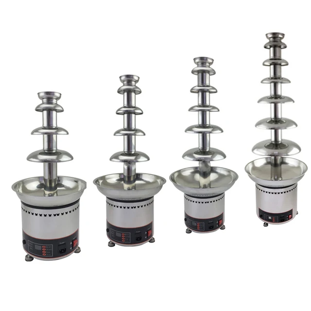 Digital Display Commercial 304# Stainless Steel 4/5/6/7 Layer Chocolate Fountain