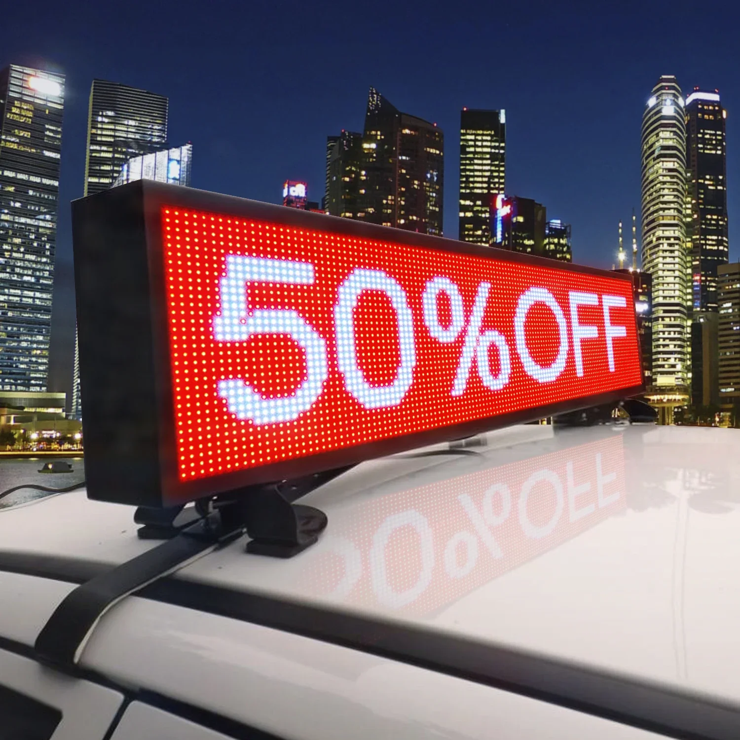 

BOTAI Leadleds Outdoor LED Car Top Sign Super Bright Waterproof Easy Mount Single-Sided Taxi Roof Led Screen