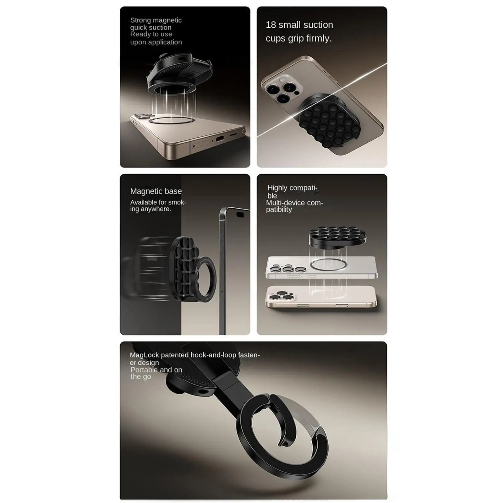 Supporto magnetico per telefono da auto orientabile a 360 gradi_voghion.com