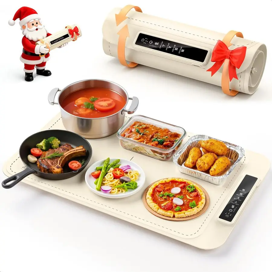 

Mat for Food Electric Warming Tray with 4 Temp Settings amp Timer, Portable Rollable Food Warming Mat for Countertop Ideal Food