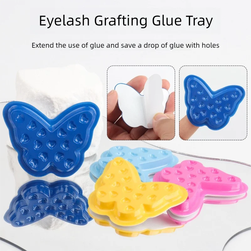 

50Bags 50Pcs/Bag New Butterfly Type With Base Glue Tray Eyelash Extension Tattoo Color Material Beauty Tool For Beauty Shop