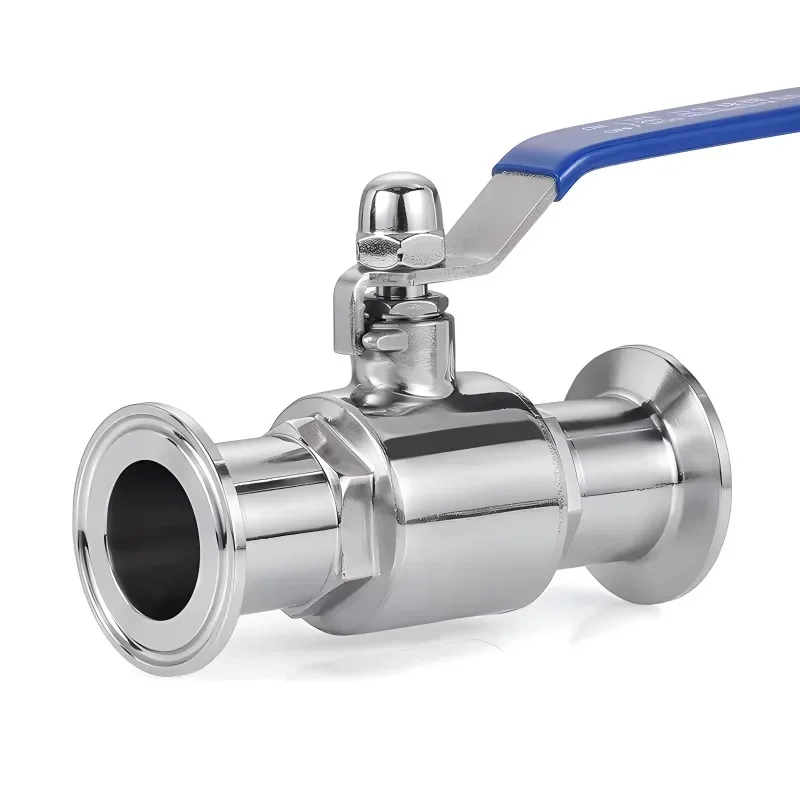 304 Sanitary Stainless Steel Quick Release  Three Flap Bi-Directional Through Ball Valve