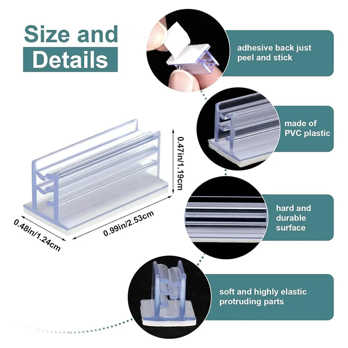 100 Pcs Self Adhesive Sneeze Guard Holder Acrylic Panels Name Tag Holders for Desks Ticket Sign Adhesive Clips