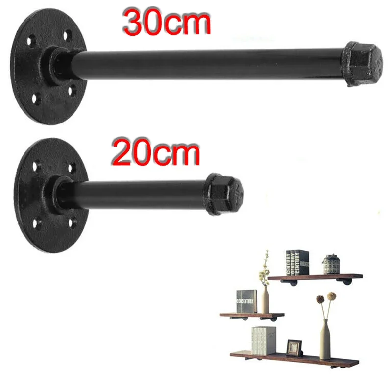 Retro Industrial Black Iron Pipe Wall Storage Shelf Holder Brackets, Book Shelving, Create A Focal Point In Your Room