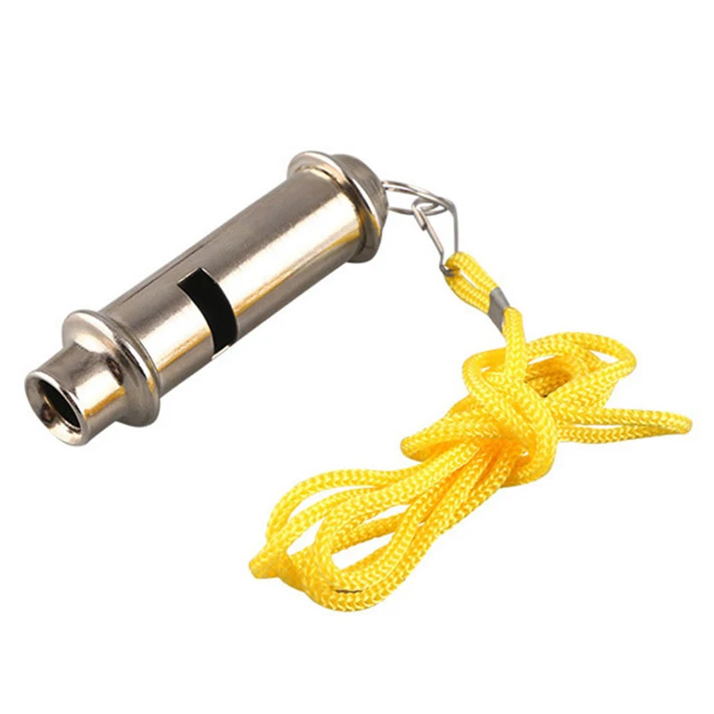 Apito De Metal Com Corrente De Pescoço, Árbitro De Treinamento, Esportes De Bola, Treinamento De Cães, Segurança De Emergência, Escola, Por Atacado, 1Pc