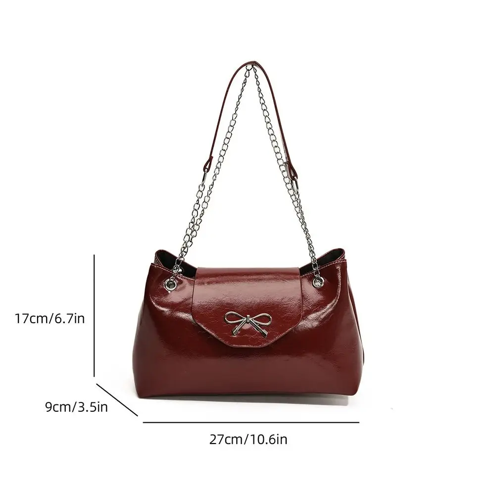 Trendy New Design Bowknot Armpit Bag Solid Color Leather Bow Underarm Bag Luxury Sweet Y2K Crossbody Handbag Women