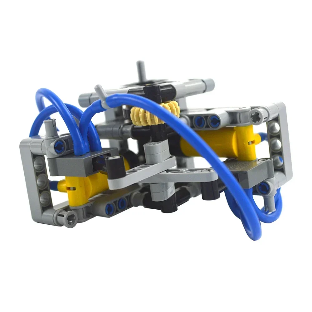 DIY Customed V2 Pneumatic Engine Matched with Technical 47225 Pneumatics Cylinder Building Blocks Creative MOC Bricks Toys