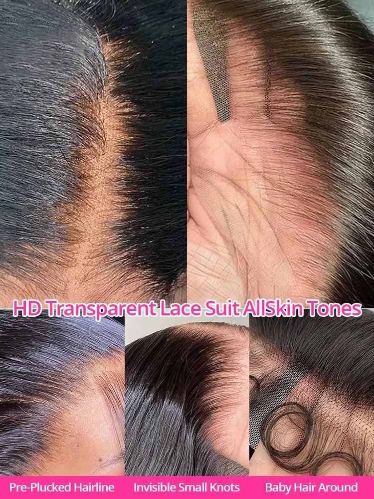 40 50 Inch Long Bone Straight Human Hair Wigs 13x6 HD Lace Frontal Wig 250 Density 100% Raw 360 Full Lace Front Human Hair Wig image 5