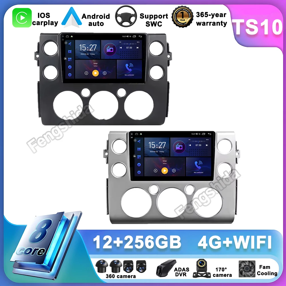 

Car Radio For Toyota FJ Cruiser 2007-2018 Android Auto GPS Navigation Head Unit Multimedia Video Player 5G WIFI Carplay No 2din