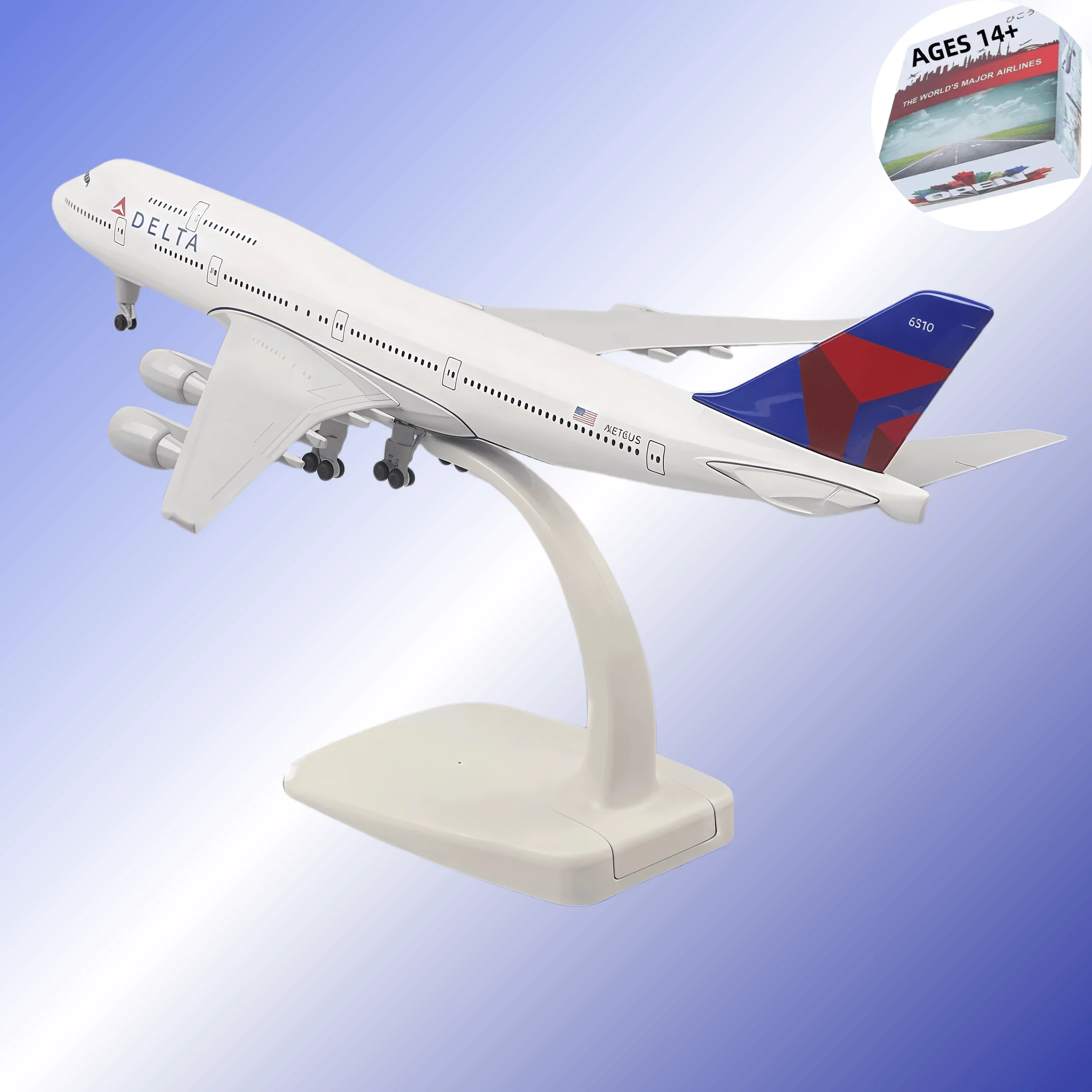 

Металлическая модель самолета 20 см B747 Модель самолета Delta Металлическая копия с шасси Материал сплава Авиационная имитация Подарок