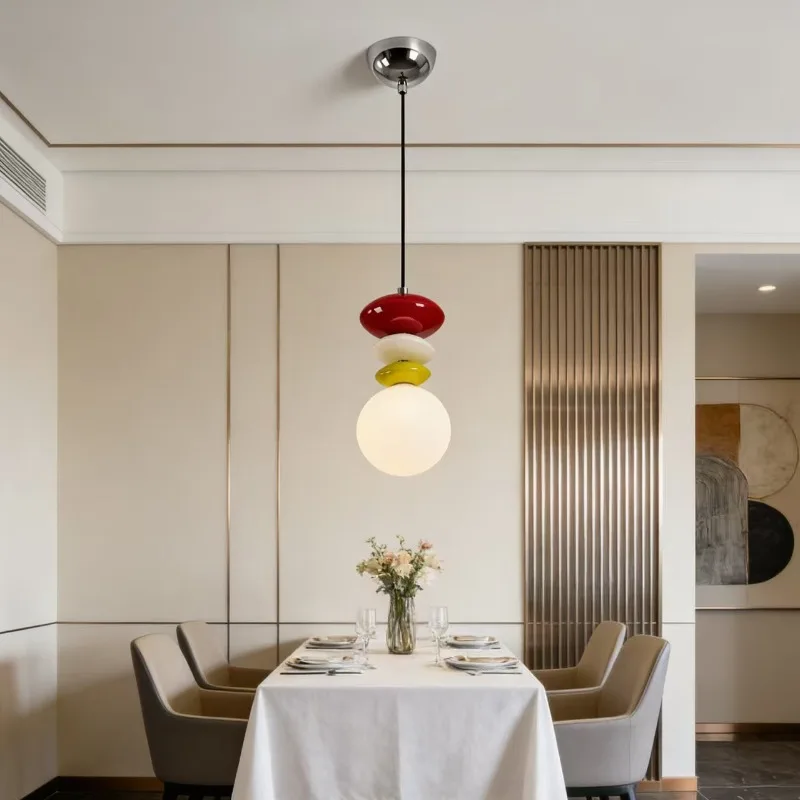 

Modern Minimalist LED Chandelier Cream Wind Bedroom Bedside Lamp Restaurant Bar Chandelier Atmosphere Lighting