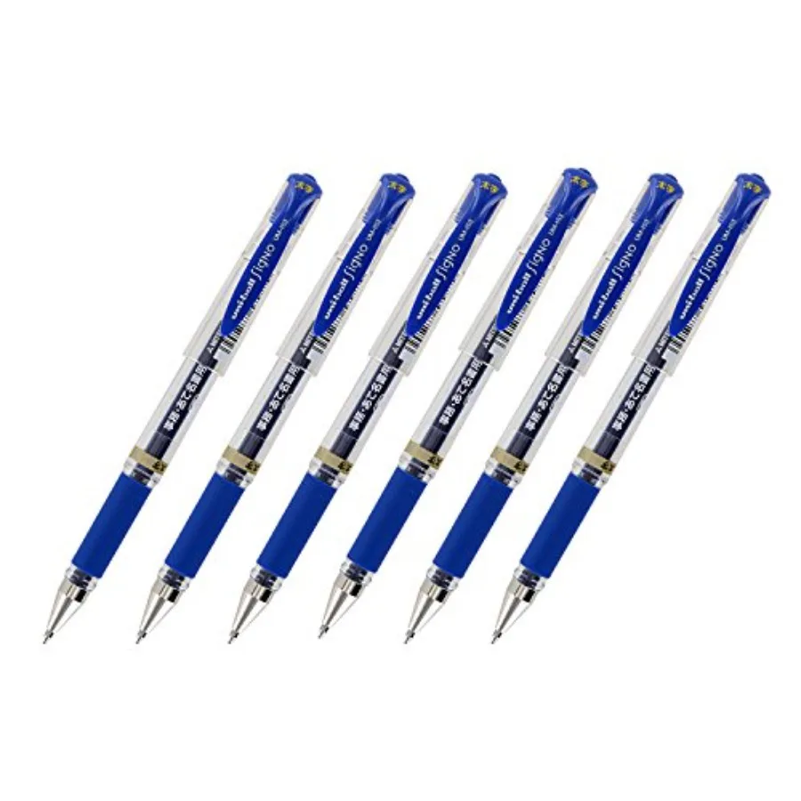 

Signo UM-153 Gel Ink Rollerball Pen, 1.0mm, Broad Point, Blue Ink, Pack of 6