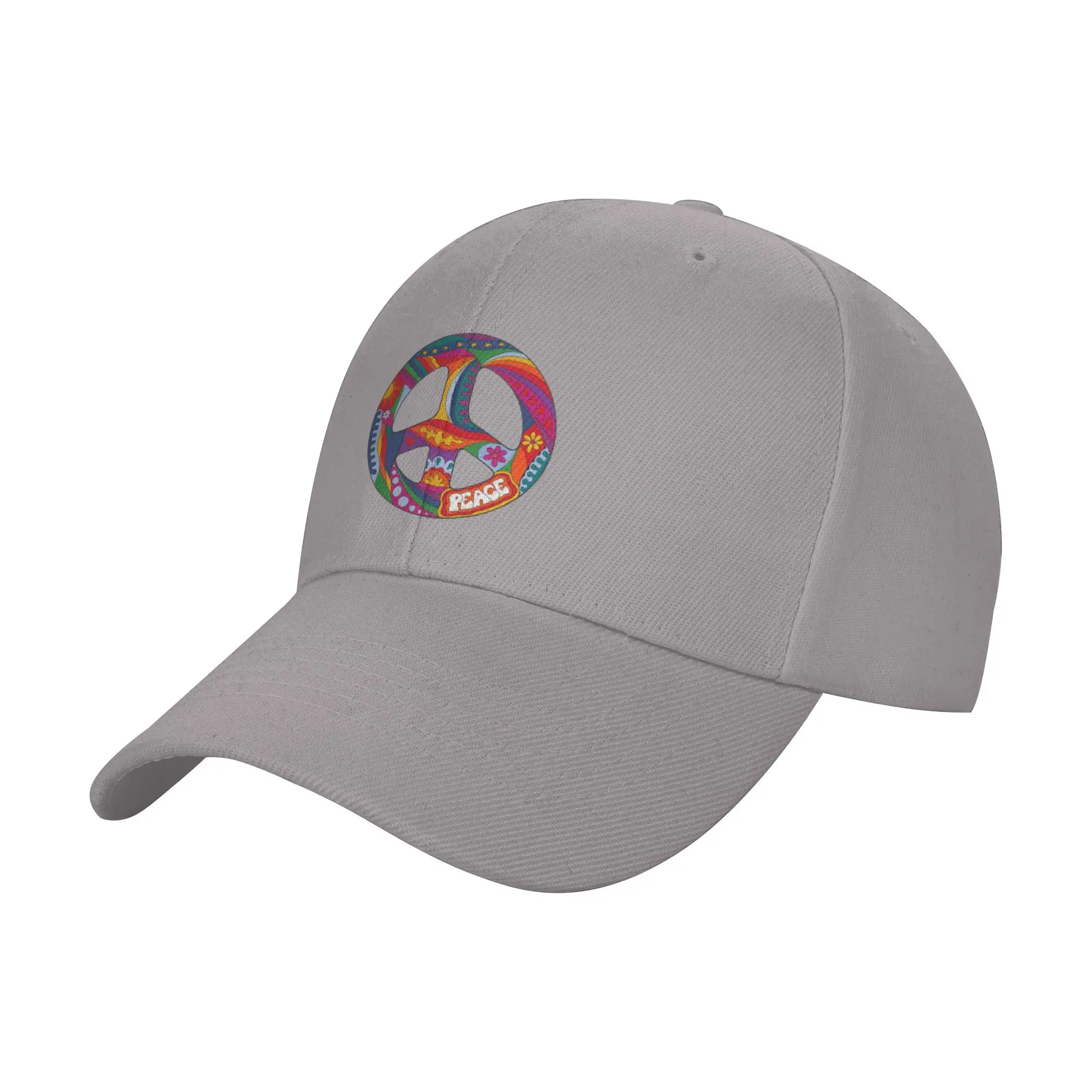 Hot Sale Psychedelic Retro Peace Symbol Art Lilac Baseball Cap  Washable Sun Visor Ladies  Watching Match Sun Visor Ladies
