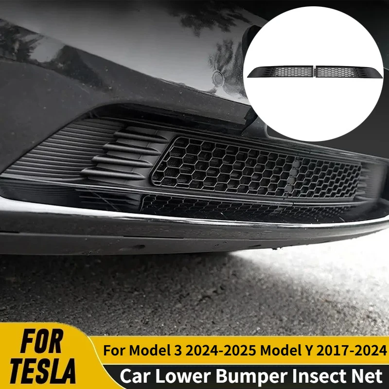 

Car Lower Bumper Insect Net for Tesla Model 3 2024-2025 Model Y 2017-2024 Dust Outlet Protective Cover Bumper Grille Filter Part
