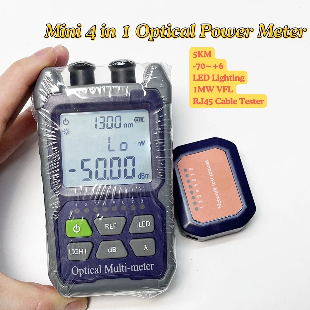 Factory Price Mini 4 In 1 Power Meter Visual Fault Locator Network Cable Test Optical Fiber Tester 5Km  VFL