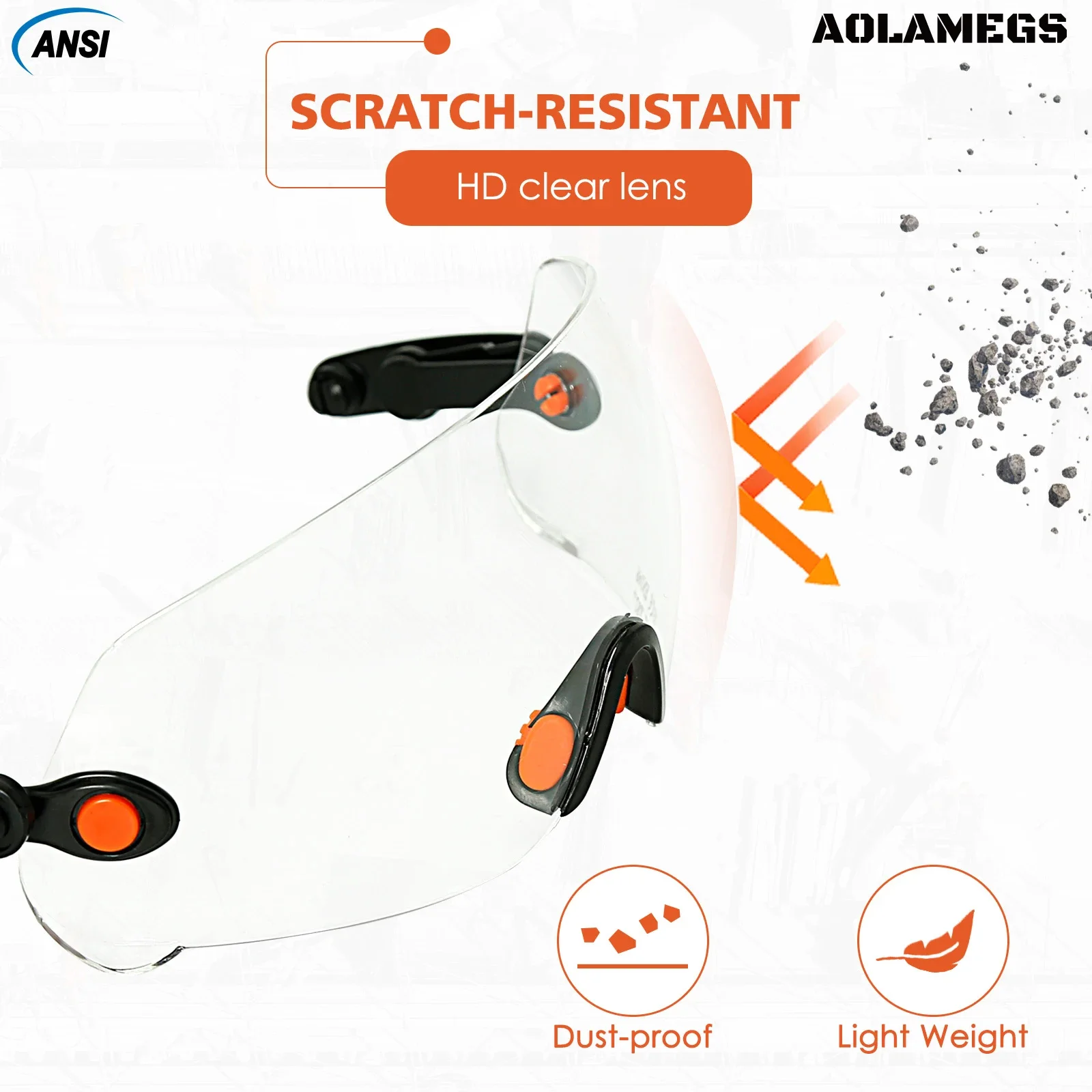 Safety Goggles Accessories for Aolamegs Model Safety Helmet